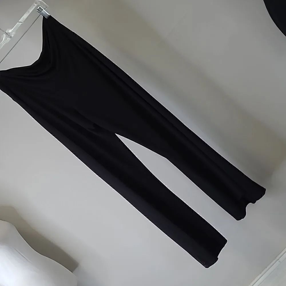 Contemporary edge sz L black poly spandex flare leg pants